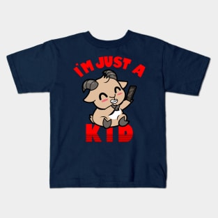 Funny Cute Kawaii Goat Selfie Funny Meme Gift For Kids Kids T-Shirt